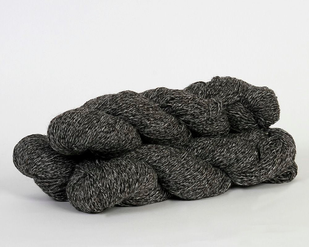 Sport Alpaca Yarn – Black & White Heather, 80/20 Nylon