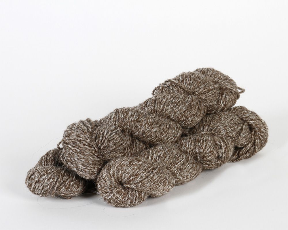 Chunky Alpaca Yarn – Brown and White Heather, 80/20 Nylon