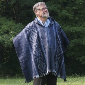 incan navy hooded poncho