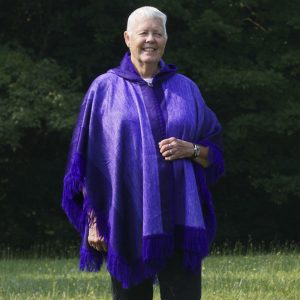 purple ombre hooded poncho